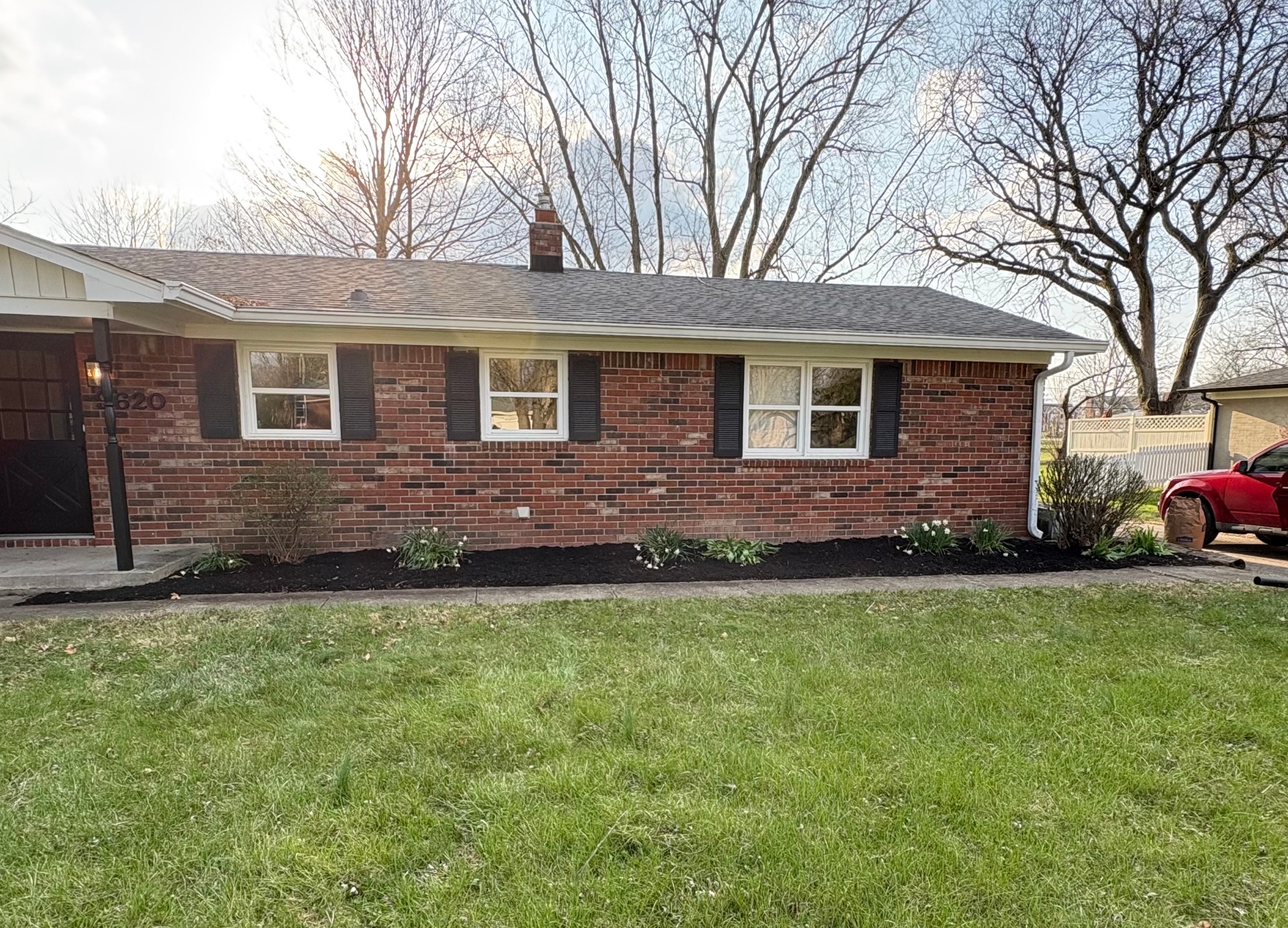 Front bed refresh — after